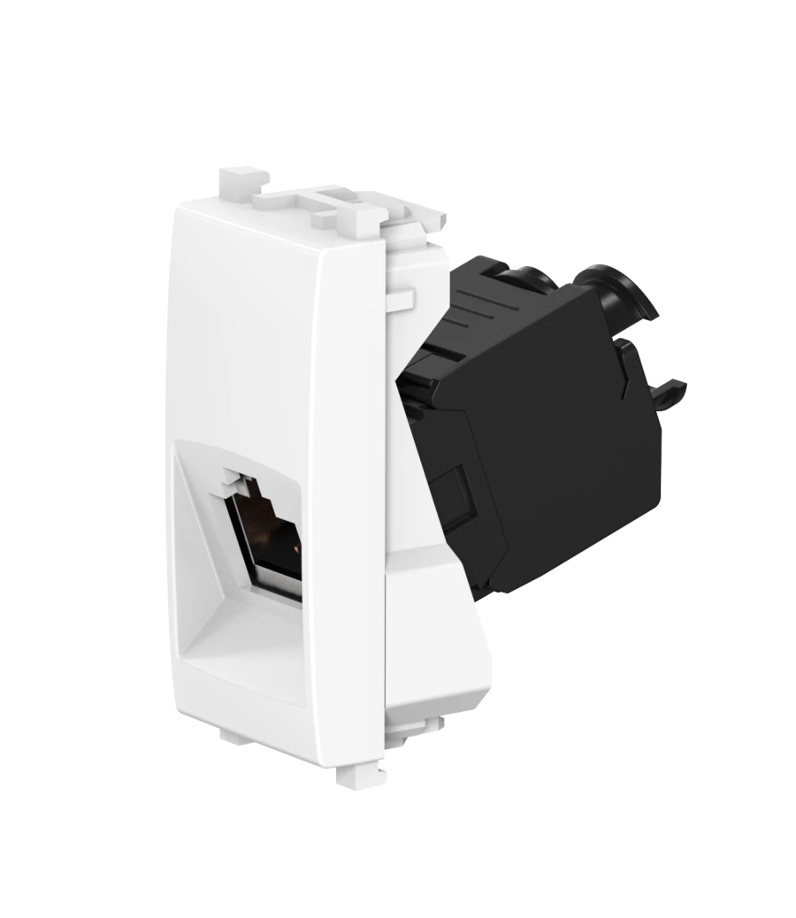 CADUCEUS ALING Experience Hidden Installation RJ45 Keystone Socket Cat.6 FTP, 1M, White, Art. 74224.0