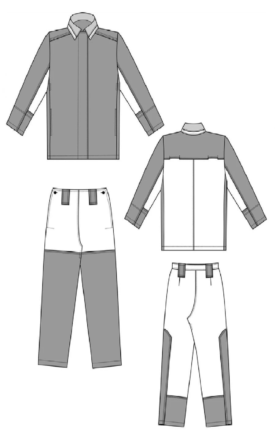 Special protective clothing:Men's summer set for protection against high temperatures:against sparks and splashes of molten meta