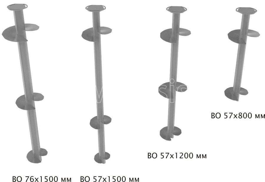 دعم لولبي مع فلانش ولُوحات Ø57/76 مم