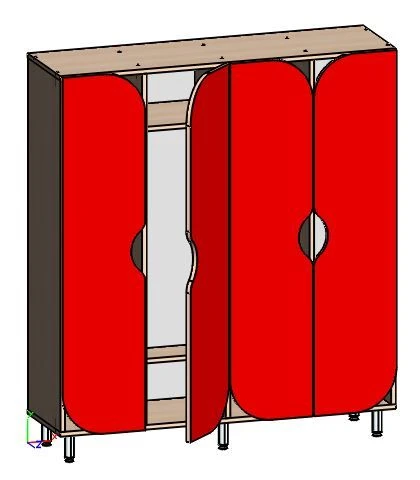 Four-Section Children's Clothing Locker, SShkD-04