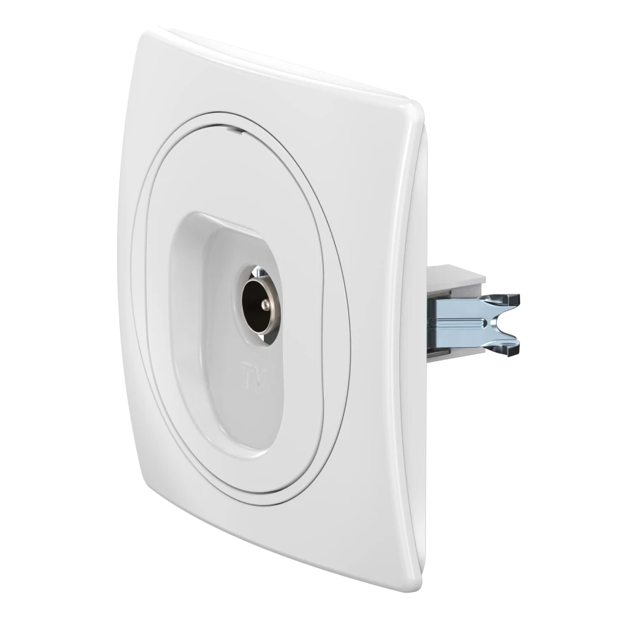 CADUCEUS ALING EON Single TV Antenna Socket for Hidden Installation, White, Art. E612I.00