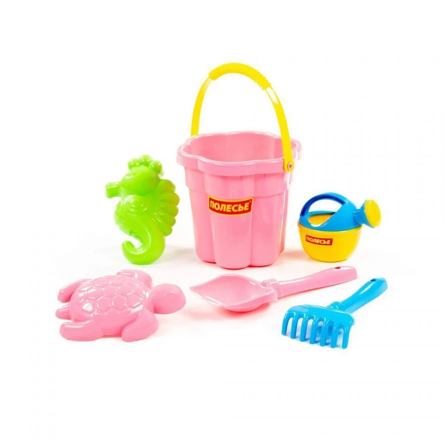 Medium Flower Bucket Set #309 with Spade, Rake, and Molds