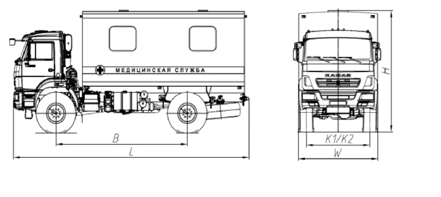 Mobile Medical Complex with Equipment, Model 676519 on KAMAZ 43502-D5