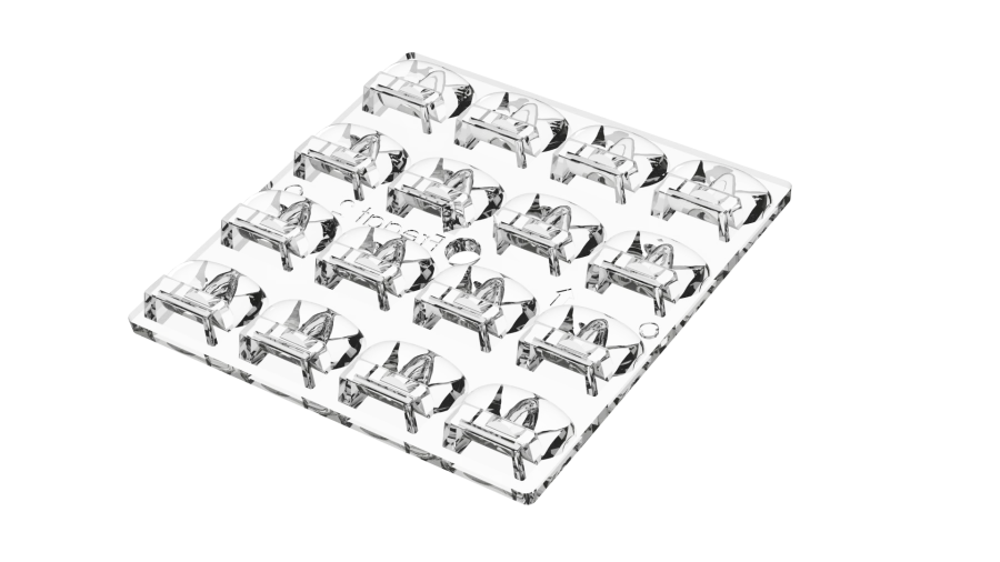 عدسة LED 4x4 لمصباح الإضاءة