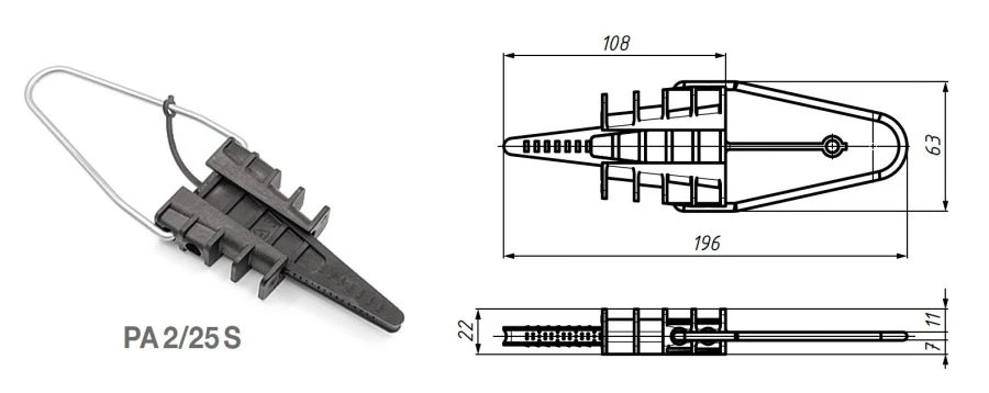 مشبك تثبيت الأسلاك PA 2/25 S