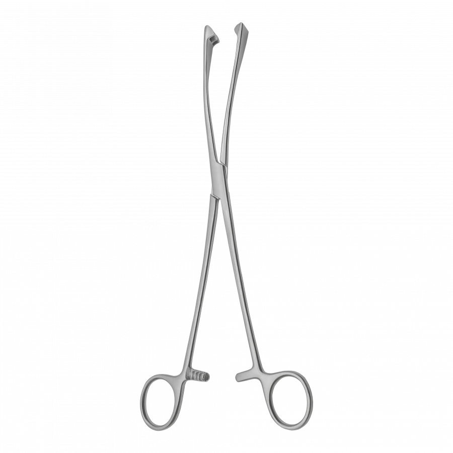Curved Three-Toothed Uterine Forceps TSH-04-045-26, 260 mm