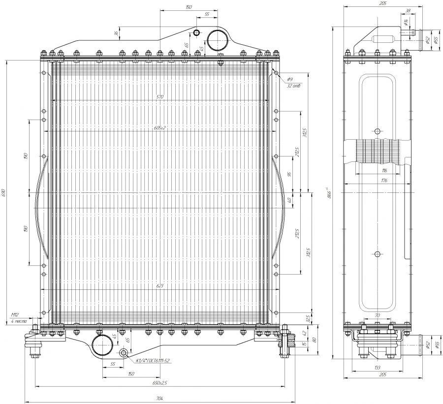 Water Radiator for Internal Combustion Engine 2022T-1301.010