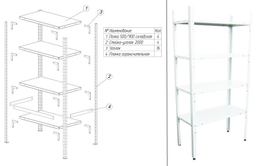 Lightweight Metal Shelf Series "TS" 2000/400/900