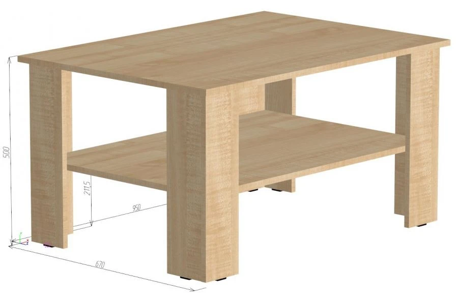 طاولة قهوة أنيقة من MDF بحواف PVC