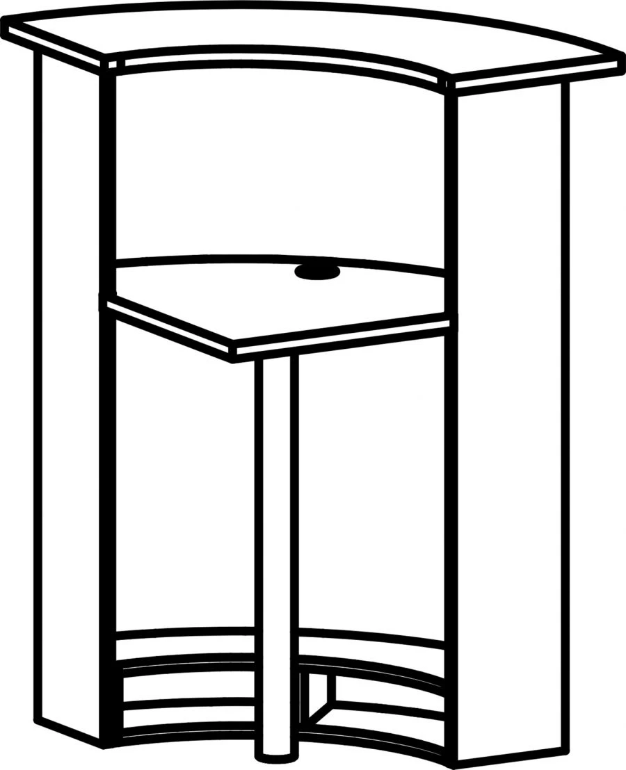 Curved Reception Desk with Cable Management 8513
