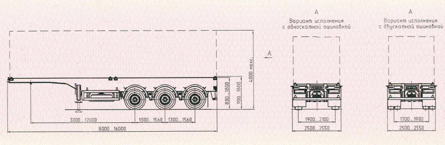 Container Transport Semi-Trailer SAV 93183RK with Air Suspension