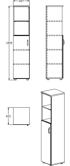 Storage Cabinet for Documents and Office Supplies - Model 404.40.183