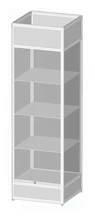 Aluminum Display Cabinet 600x500x2000 with Adjustable Shelves