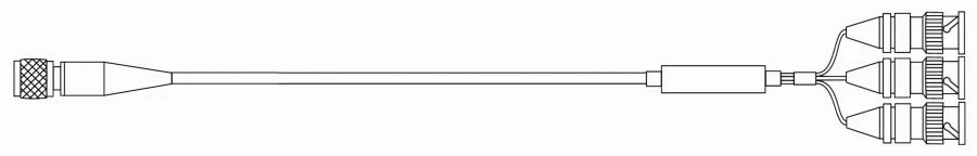 Anti-Vibration Cable 41C1D3 - 3-Wire with C03 Input and 3 BNC Output
