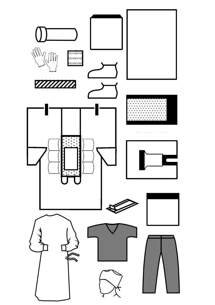 مجموعة معقمات من المواد غير المنسوجة، قياسي