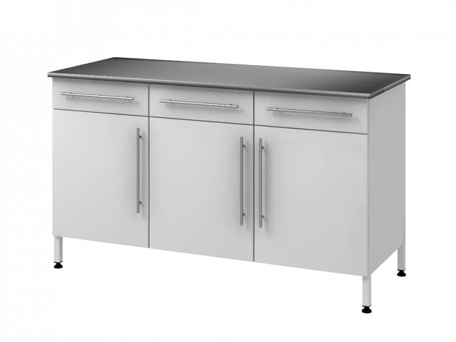 Wall-Mounted Work Table on Metal Support Column 1500 PTYANzh