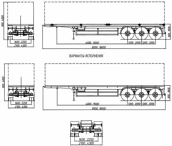Heavy-Duty Container Semi-Trailer for Construction Equipment - Model 4589RA