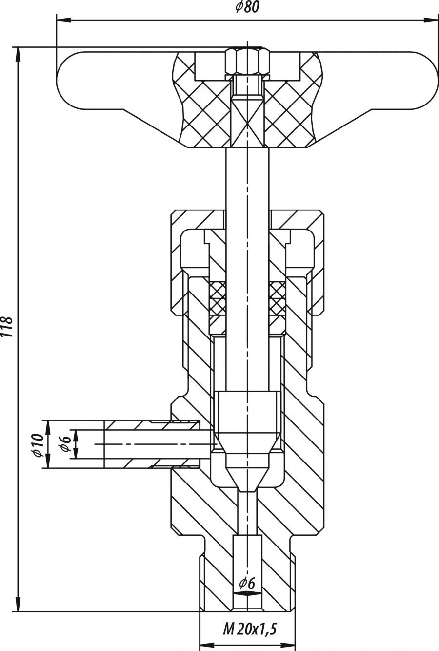 Two-Way Shutoff Valve 1213-6-0