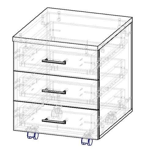 Mobile Cabinet TMP with Three Drawers