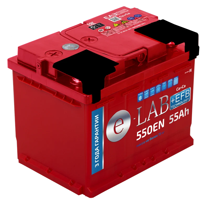 بطارية رصاصية لبدء تشغيل محركات المكبس 6ST-55 "ELAB + EFB