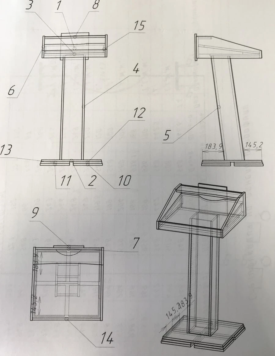 Wooden Administrative Podium for Office Tasks