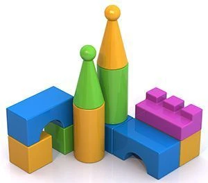 Colorful Lightweight Cubes Construction Set - 11 (in Mesh Bag)