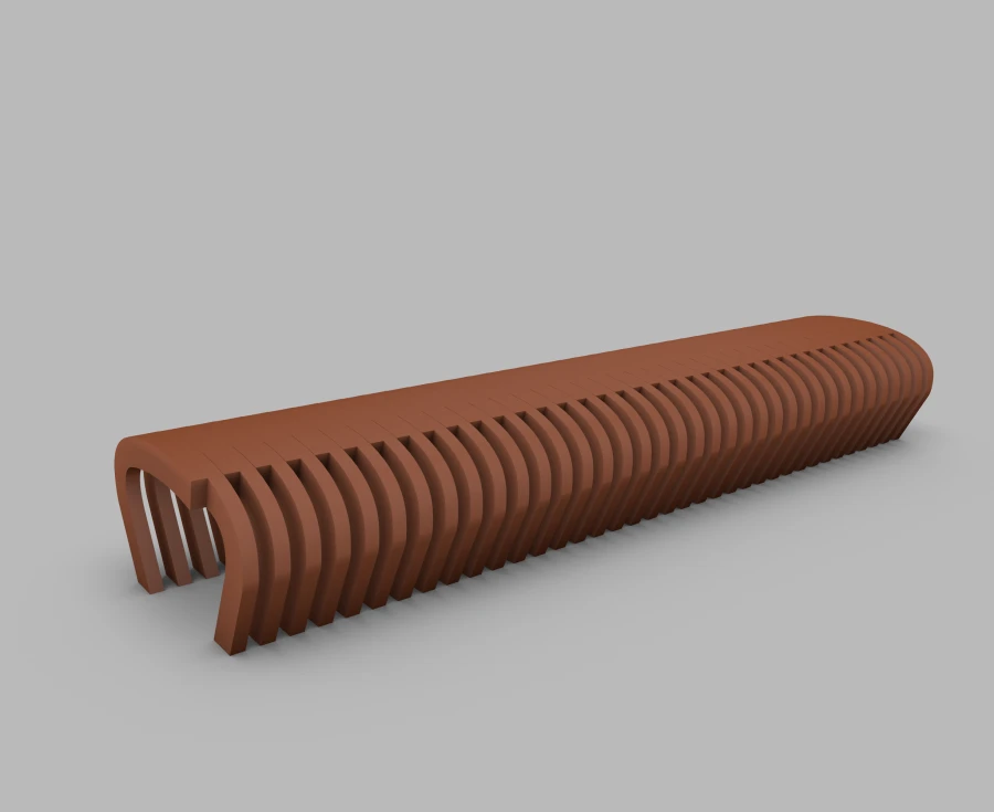 Straight Bench Serpentine - Polymer Sand Composite