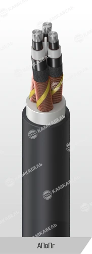 Power Cable with Aluminum Conductors and Cross-Linked Polyethylene Insulation, AПвПг Model