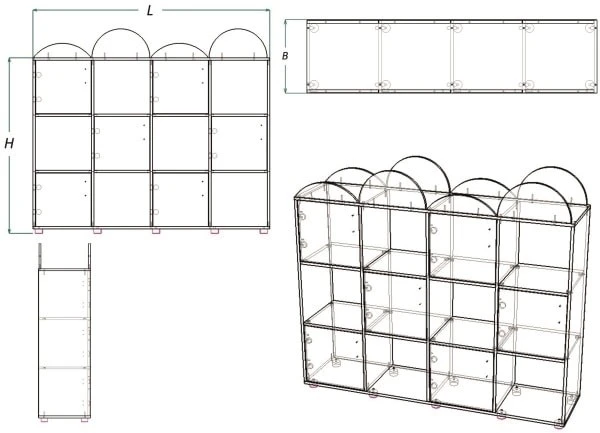 Children's Wall Storage for Toys and Books - Antoshka (DSAN Series)