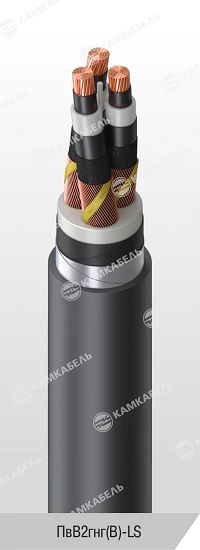 High Voltage Power Cable with Copper Conductors, 6-35 kV, PВВ2гнг(В)-LS