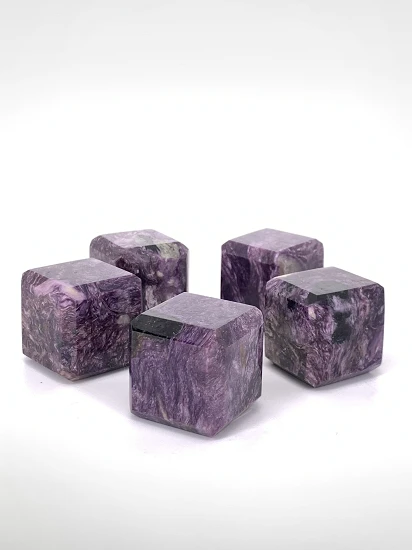 Charoite Cube 70x70x70 mm - Unique Decorative Souvenir