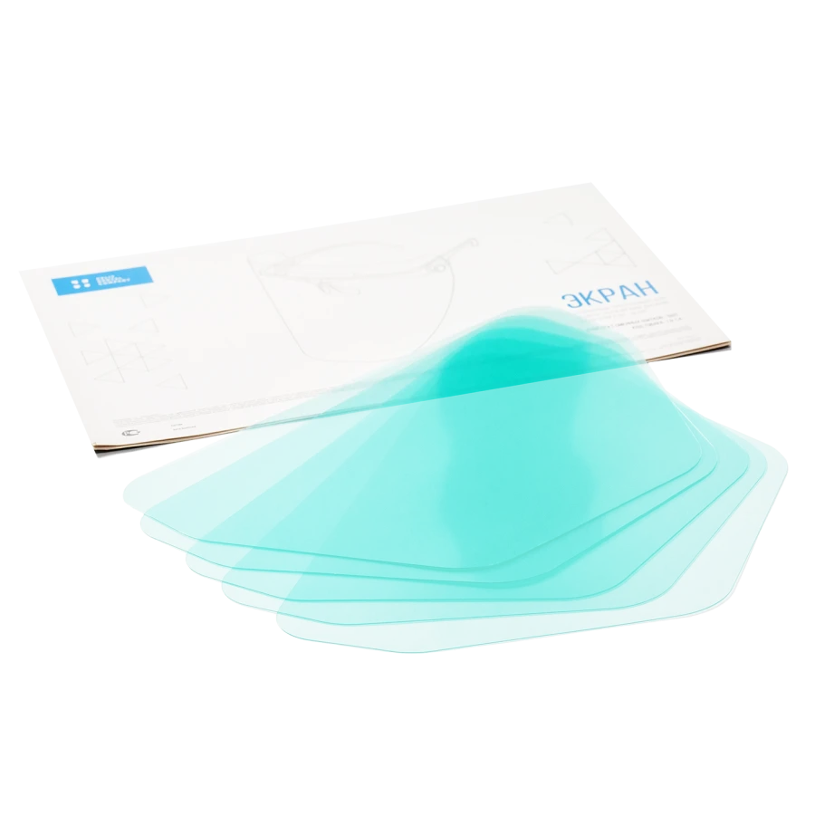 شاشة حماية شفافة للعيون والجهاز التنفسي لأطباء الأسنان - E3-سيلت، 5 دروع