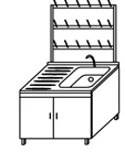 Laboratory Table with Sink in Stainless Steel SM-1