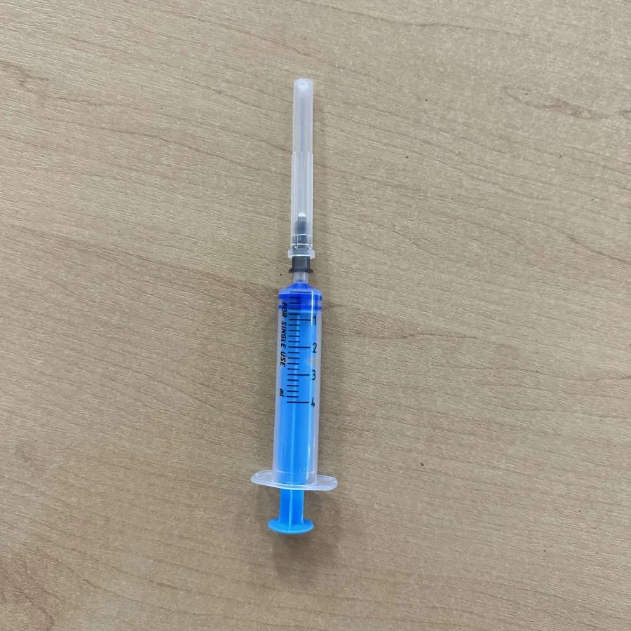 Sterile Single-Use Three-Part Injection Syringe with Needle, Luer Type, Variant -4A