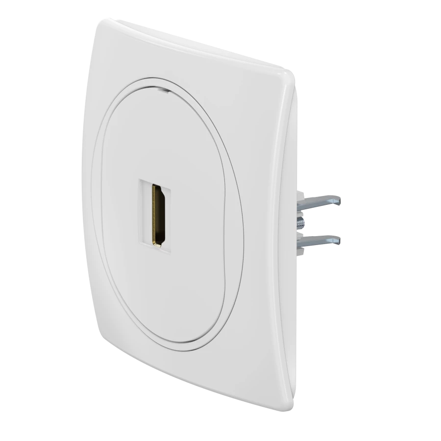 مقبس CADUCEUS ALING EON للتثبيت المخفي مع وحدة HDMI نوع A-A، أبيض، فن. E6163.00