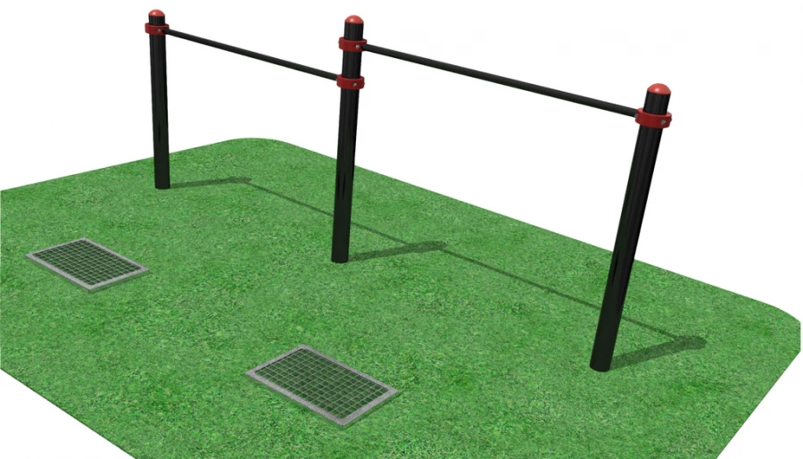 Adjustable Multi-Level Horizontal Bars with Foot Support for Pull-Up Tests