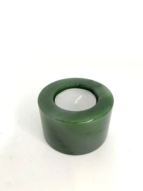 Round Jade Candle Holder - Decorative Souvenir