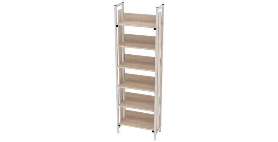 One-Sided Library Shelf 600x280x1910mm - Metal Frame