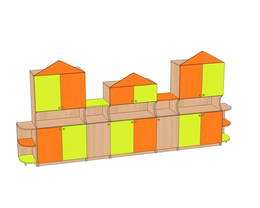 Large Toy Storage Wall "Teremok" Model SI-TB