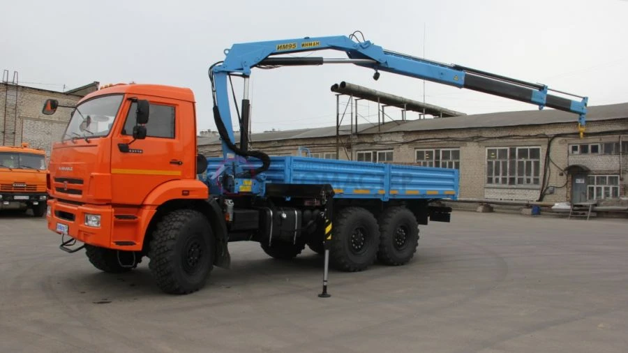 Flatbed Truck with Crane, Model 578257 based on KAMAZ-65115-A5