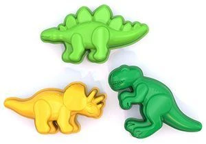 Dinosaur Sand Molds Set - 3 Colorful Shapes