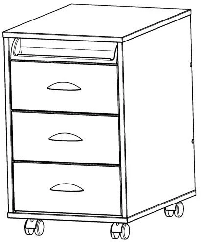 Rolling Cabinet for School and Office Supplies, Model TУВ.02