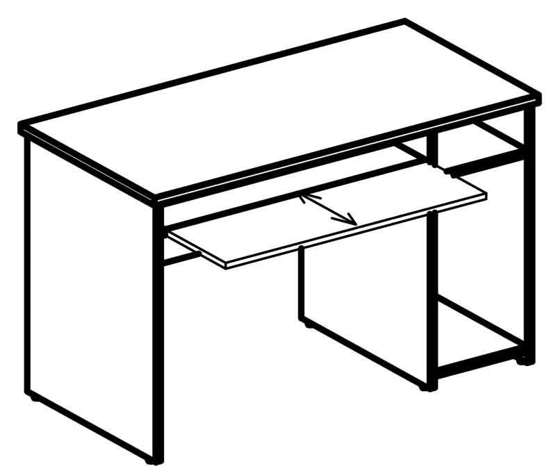 مكتب كمبيوتر مع درج لسحب لوحة المفاتيح ومساحة لوحدة المعالجة المركزية - النموذج 6057