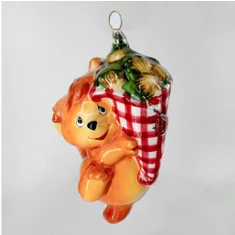 Handmade Glass Christmas Ornament "Squirrel with Nuts