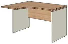Left Integral Office Table with Wooden Frame - Rio Base Set