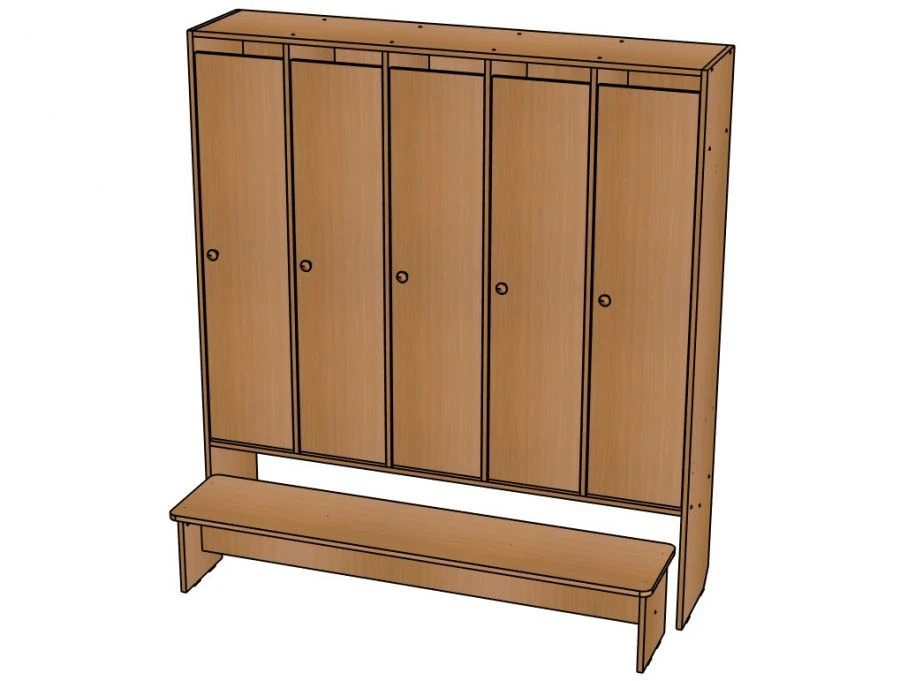 5-Section Wardrobe with Bench - Model ШД24