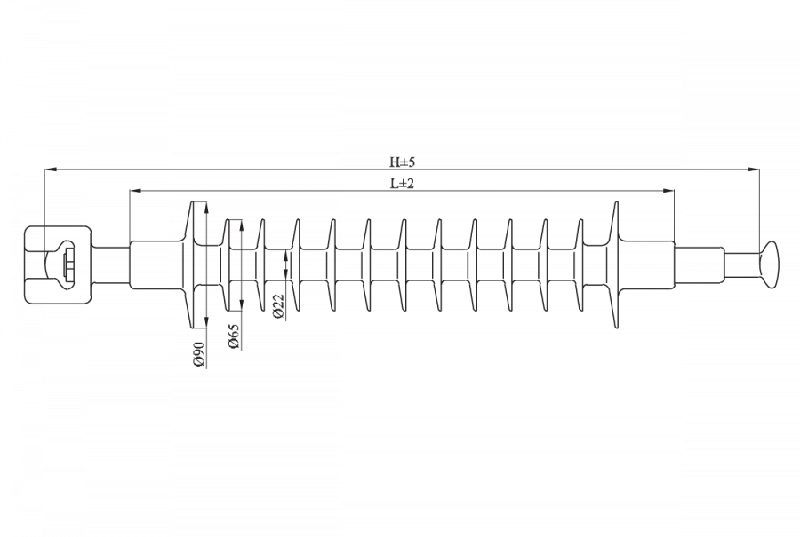عازل تعليق خطي مع غلاف واقي LC 70/35-I-2 GP