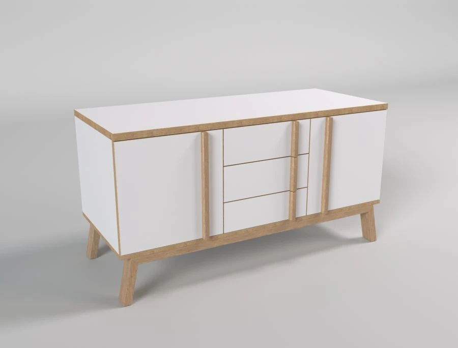 خزانة أنيقة مع أبواب وثلاثة أدراج G1