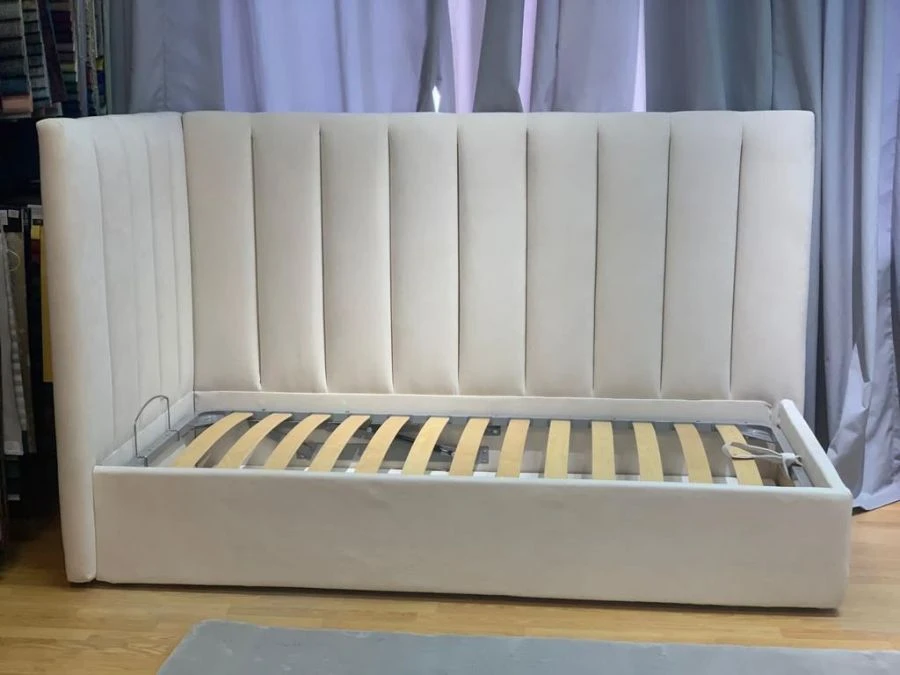 Soft Headboard Double Bed Model "Aquarelle