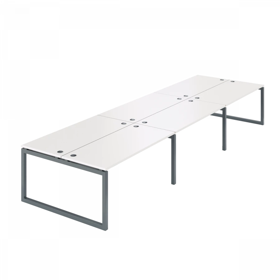 Double Workbench with Metal Frame for 6 Workstations - SMS6-O-14K.149.Pr25